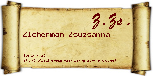 Zicherman Zsuzsanna névjegykártya